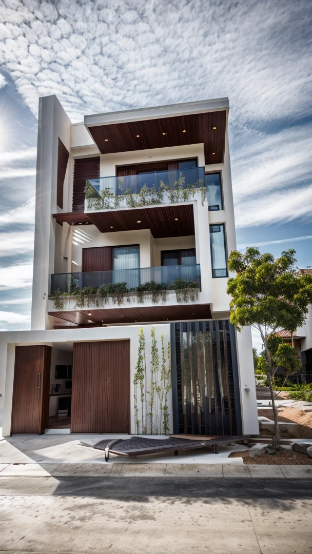house exterior modern style, modernism, masterpiece, highquality, realistic photo, canon eos 5D mark, natural light,