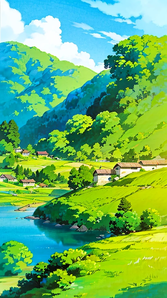 a painting of a house with a thatched roof and a boat in the water, idyllic cottage, anime countryside landscape, very beautiful scenery, detailed painting 4 k, scenery wallpaper, peaceful landscape, cottagecore!!, detailed scenery —width 672, scenery art detailed, beautiful anime scenery, cottage town, scenery artwork, anime scenery