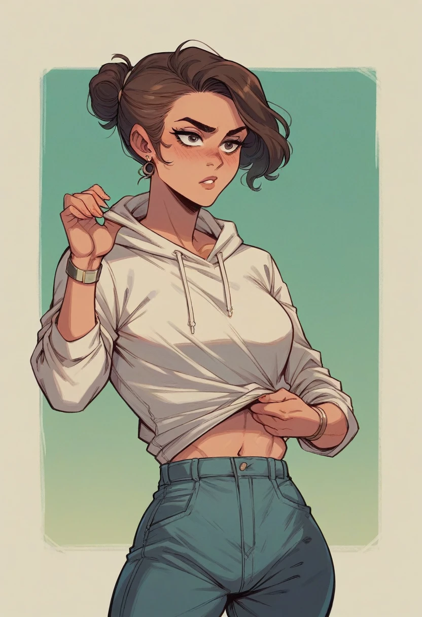 Woman wearing string tank top