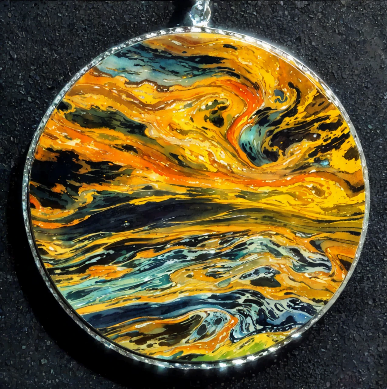sky fire cloud changes,The flowing water of the sea sparkles,Changes in terrain height in distant mountains,The colors are distinct and blended,Clear changes in light and shadow,Silky smooth and delicate watercolor painting