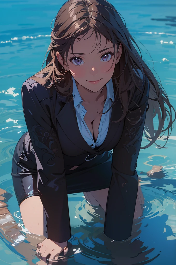 (masterpiece), (best quality), (ultra-detailed), (best illustration), (best shadow), (absurdres), Female, 25 years old, looking at viewer, steam, shy, nsfw, medium breasts, light smile, 