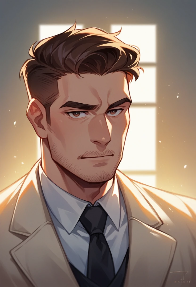 A professional portrait of a handsome 22 year old entrepreneurial business man in a man wearing an elegant suit, dark brown hair with a fade haircut, diffused natural sun lighting, modern luxurious background, sharp detail, shot on a DSLR camera
