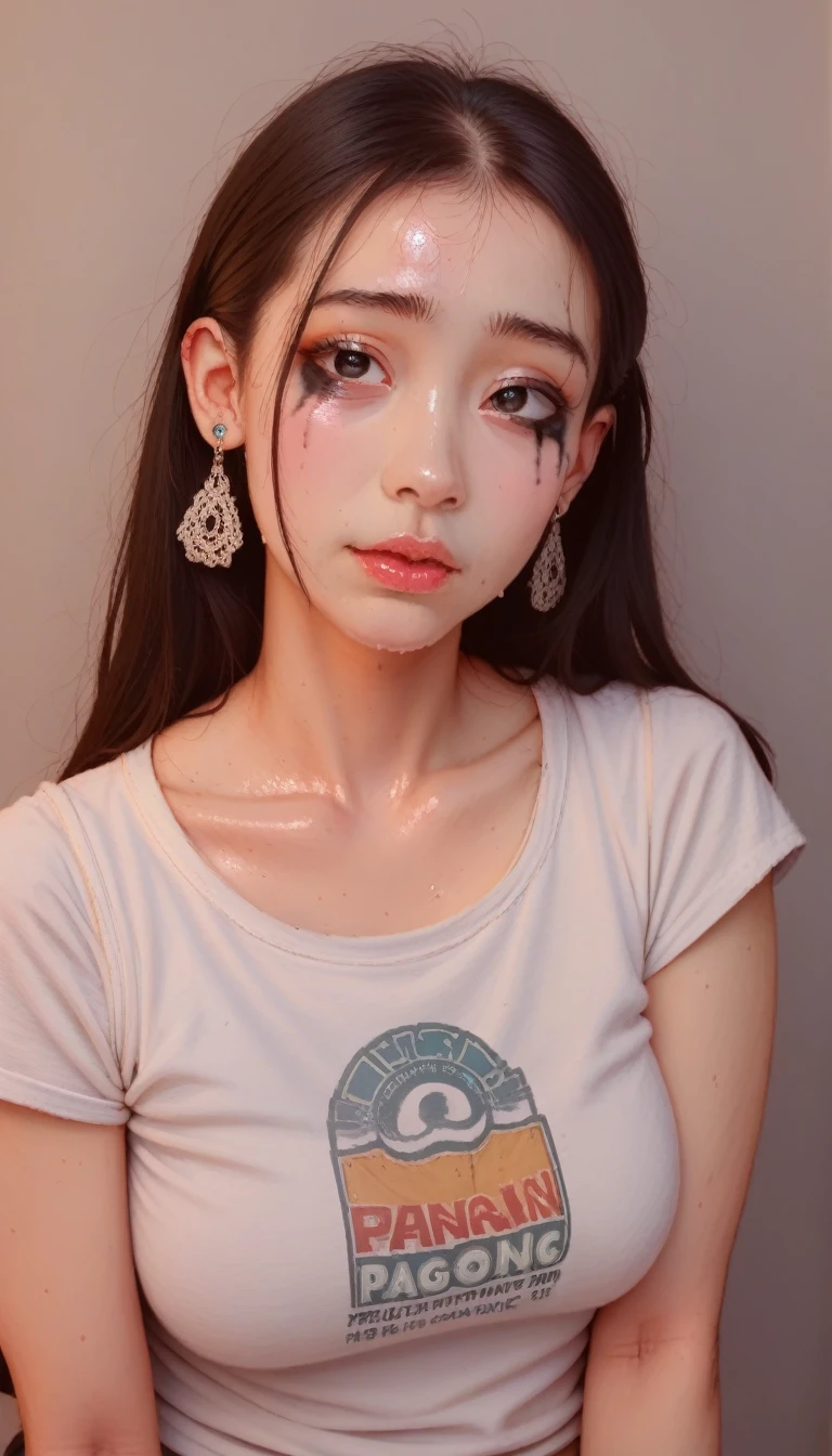 ((masterpiece:1.2), (best quality:1.2), (extremely detailed:1.2), (extremely detailed face), (ultra detailed), 1girl, japanese,delicate eyes and face, (close up:0), (deepthroat:1), (from above:1.1), (white cum, semen facial:1.2), (penis in mouth:1.2), , deepthroat, pov hands, (grabbing her head:1.3), penis, fellatio, ,black hair, (tearful, cry, tears, despairing:1.3), indoors,