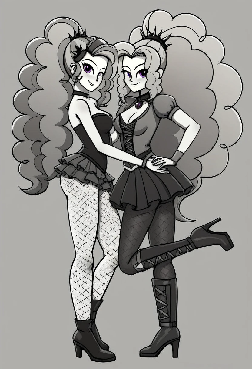 Two girls in black and white dresses posing for photo, Beautiful Geminiのポートレート, Two beautiful anime girls, Black Pigtails, Beautiful SF Twins, Double Tail, Trending on cgstation, Twin tail hairstyle, Beautiful Gemini, change, Trending on cgstation, WLOP and Sakimi-chan, Guviz style artwork, (Super big breasts squeezed by clothes:1.5),garter belt,Garter Straps,Lace Stockings,Black shoes,Red lace panties, see-through pussy,Perverted pose,Exhibitionism, Erect clitoris, Clitoral Piercing, clit ring, Clit tag, Excessive pussy juice, Traces of pussy juice, A puddle of pussy juice, Female , Girl masturbating