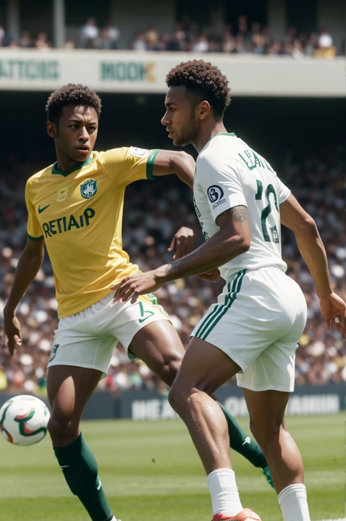 Pelé playing at Santos with Neymar.