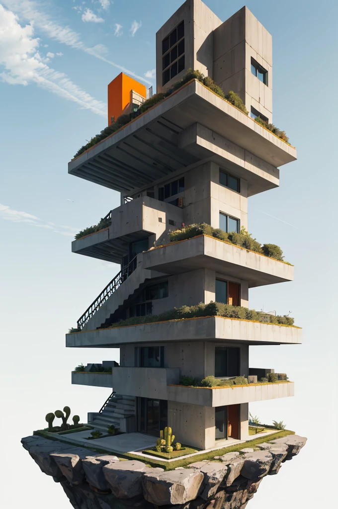 An illustration in collage style, with giant boulders, brutalist building sections, terraces, stairs, cacti, agave, concrete texture, multiple geometric shapes, hatch and cross hatching, planet saturn, volcano, moon, Luis Barragán's architectural style build, milky way galaxy, violet, one motorcycle, An illustration in collage style, with giant boulders, brutalist building sections, stairs, cacti, agave, concrete texture, multiple geometric shapes, hatch and cross hatching, planet saturn, volcano, moon, Luis Barragán's architectural style build, reflective pool, terraces. An elegant and modern build, in top of big boulders, with terraces, materials concrete, wood, steel and crystal, various gardens with tropical vegetation, cacti and rocks, stairs, a pool. In middle of sea, a big wave near, sunset, mountains and a volcano in the horizont, cute islands around, illustration format, cute color palette, detailed, masterpiece, award-winning work, clouds, Illustration, a garden with abundant cacti, ((various organic sculptures)), ((big rocks)), (((multiple sections))), collage style, detailed, (((color palette (olive green), (Mustard orange), cool grey, ((blue)), black and white))), (((a lot Luis barragán's architecture style builds))) big clouds, volcano in horizon, stairs, in the desert. ((masterpiece, best quality)),illustration,ultra detailed 8k, ((Ori Toor visual style)),soviet, megabuildings, megastructures, buildings, organic steel sculpture