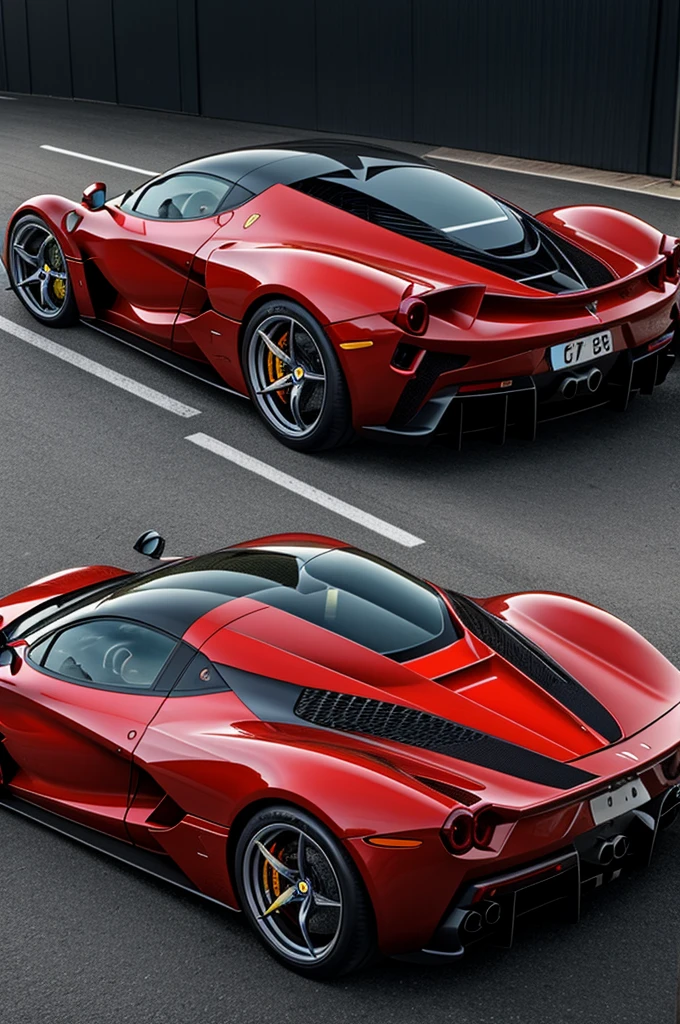 Design a super car inspired by the De Tomaso, the Ferrari LaFerrari and the Koenigsegg CC850