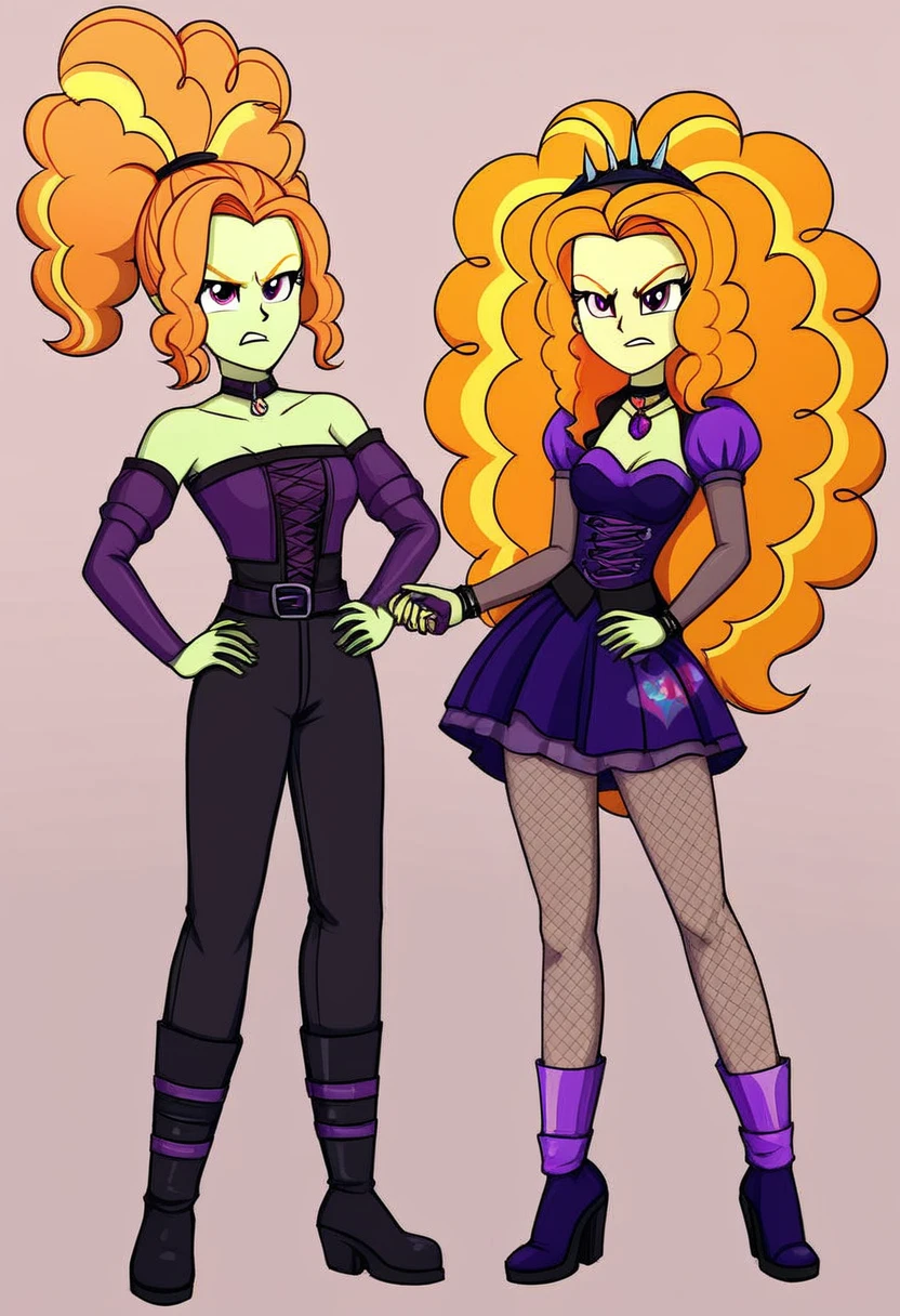 Eqg sad adagio at a school in in fishnet tights walks on a leash