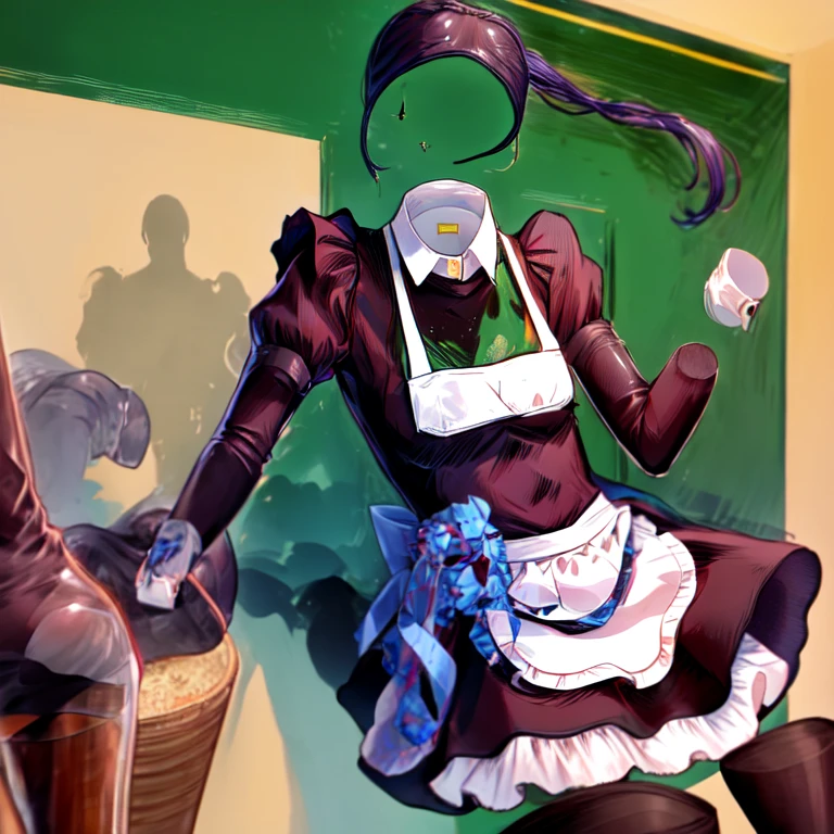 (masterpiece:1.4), (best quality), (detailed), 1 girls having fun, ((invisible)), no humans, Faceless, Headless, maid dress