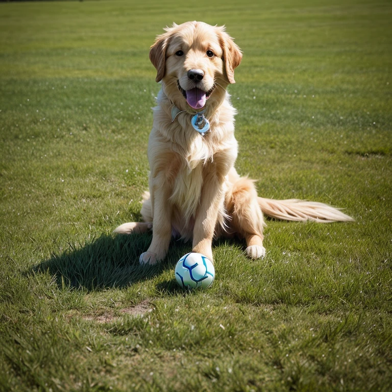 Adorable golden retriever puppy existing across multiple parallel universes simultaneously, playing with a ball that changes states of matter, in a park where each blade of grass is a unique fractal universe, cartoon style infused with photorealistic textures, colors visible only to tetrachromats, joyful expression that transcends species, fur rendered at quantum level detail, 128K resolution