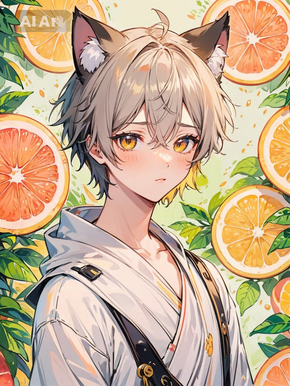 Grapefruit elements,cute,anime style,Eye optimization