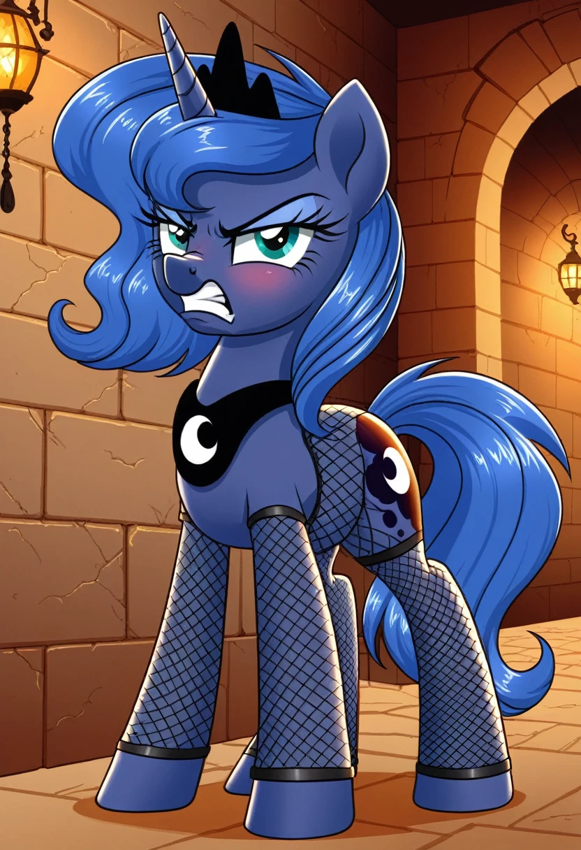 Pony angry Princessa luna in in fishnet tights b locked in a dungeon