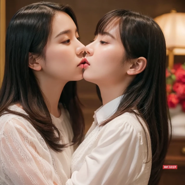 They are posing together for a photo in a photo booth., jesus christ, foto de perfil, imagen de perfil, ❤🔥🍄🌪, Kissing us together beautifully, jia, 8k!, 8k!!, desde 8k mate, foto de perfilture, [ foto realista ]!!, pose de pareja, pareja adorable, 8k)), por Tadashi Nakayama, 😭🤮 💔 blackpink jennie