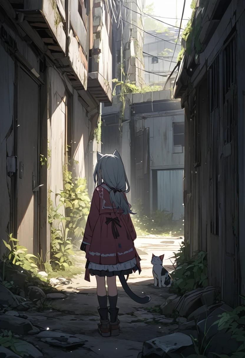 Abandoned cat、Girl