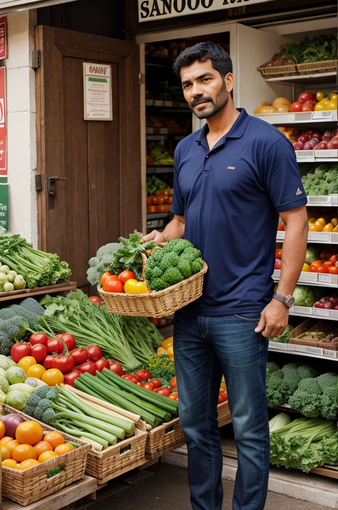 A man selling vegetables