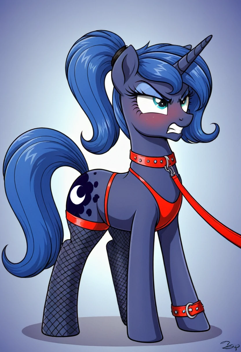 Pony  angry  Princessa luna in   in fishnet tights  b  night club walks on a leash