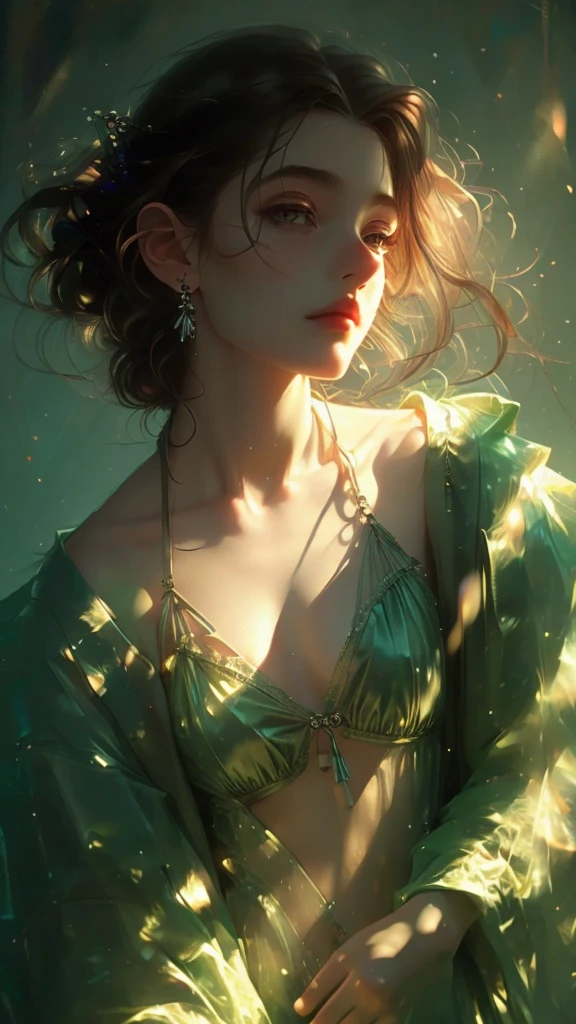 ( masterpiece, top quality, best quality,8k,17 years old girl,ultra detailed,raw photo:1.5),(photorealistic:1.4), (cinematic lighting), PerfectNwsjMajic, , Surrealism, UHD, ccurate, Super detail, textured skin, High detail, Best quality, dynamic angle, White skin,[Beautiful blue eyes], high nose,[flat chest:large breasts:0.5],(1girl),(good anatomy:0.5)), Dreamy atmosphere, Dark-toned background, expressive brush strokes, mystical ambiance, Artistic interpretation, Stunning Studio Ghibli style costumes, a whimsical illustration, Subtle colors and tones, mystical aura,