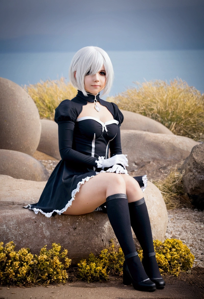 Cosplay 2B right next to a Troon 