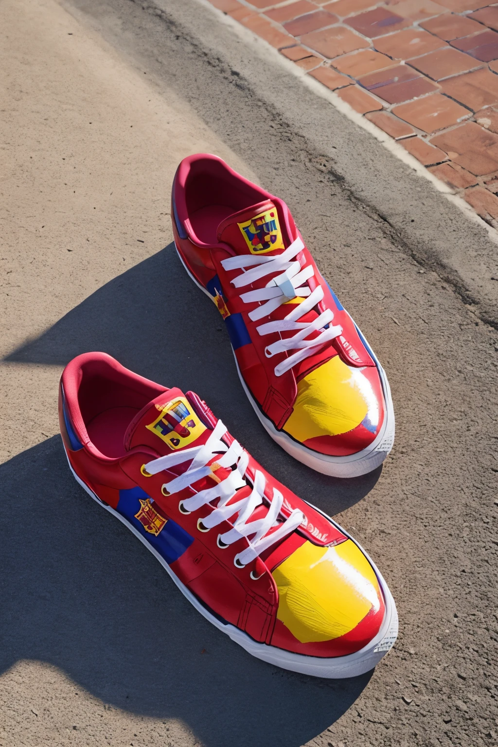 FCB barcelona themed painted shoes, make it funky