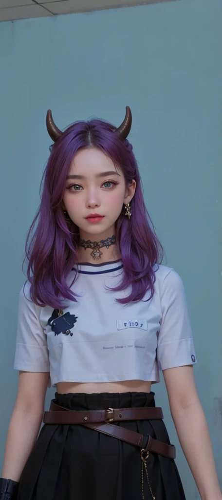 Very detailed faces, realistic beautiful girl with horn