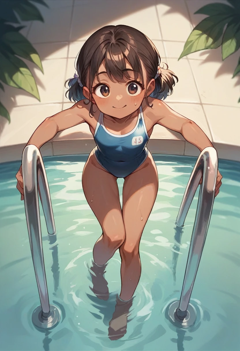 20 year old Indian brother and sister playing in swimming pool , cute detailed face , full body view, legs