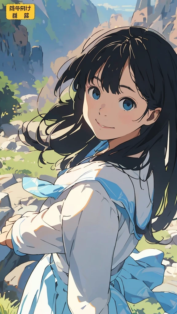 reasonable design, Clear lines, High Sharpness, (highest quality,8K,Perfect sharpness,Ultra fine,High resolution,masterpiece:1.2), Perfect Anatomy:1.5, Official Art, Illustrations that tell a story, (Whitish background:0. 9)、Body Positivity、More Mr.Physical expression、(Random and mischievous poses)、Perfect beauty、Perfect beautiful face、Strong winds、A rich expression、Dynamic composition、smile、Golden ratio composition、colorful、(Mr.Different angles and perspectives)、anime art、mini skirt、(Overcoming stereotypes)、 Glowing Skin、(Natural beauty)、smile、bangs、Straight Hair、(Soft and flowing hair)、(Rural Scenery)、(Nostalgic atmosphere)、Insert up to the thighs、(Playful and carefree)、(More Mr.Ethnic characters)、(innocent attitude)、(Sunny atmosphere)、Skirt flipped up、(Bright colors)、Belly button exposed、Beautiful Eyes、A skirt fluttering in the wind、Put it in to your feet、Some composition patterns、sensuous、Geometric pattern、emotional、Symposium cover、