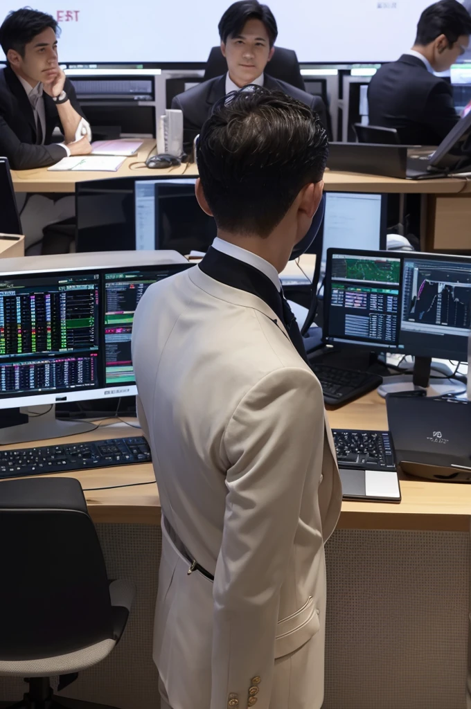 Forex Trader 50generation male Diagonal rear view