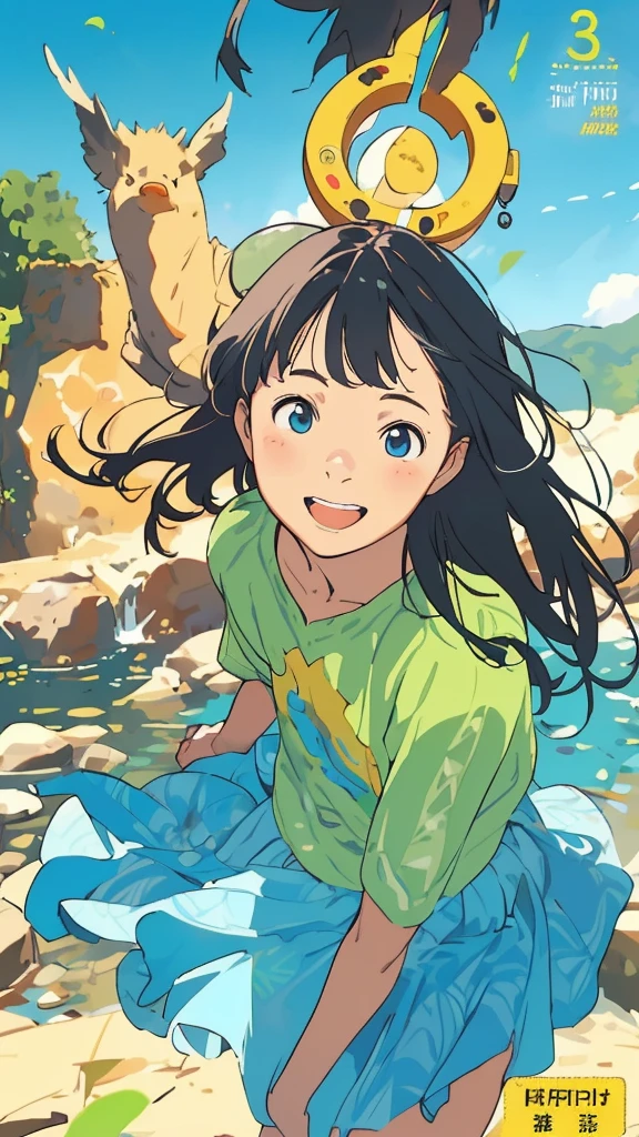 reasonable design, Clear lines, High Sharpness, (highest quality,8K,Perfect sharpness,Ultra fine,High resolution,masterpiece:1.2), Perfect Anatomy:1.5, Official Art, Illustrations that tell a story, (Whitish background:0. 9）、Body Positivity、More Mr.Physical expression、（Random and mischievous poses）、Perfect beauty、Perfect beautiful face、Strong winds、A rich expression、Dynamic composition、smile、Golden ratio composition、colorful、（Mr.Different angles and perspectives）、anime art、mini skirt、（Overcoming stereotypes）、 Glowing Skin、（Natural beauty）、smile、bangs、Straight Hair、（Soft and flowing hair）、（Rural Scenery）、（Nostalgic atmosphere）、Insert up to the thighs、（Playful and carefree）、（More Mr.Ethnic characters）、（innocent attitude）、（Sunny atmosphere）、Skirt flipped up、（Bright colors）、Belly button exposed、Beautiful Eyes、A skirt fluttering in the wind、Put it in to your feet、Some composition patterns、sensuous、Geometric pattern、emotional、Symposium cover、