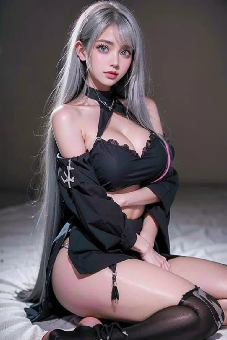 breast, huge, Double tail, Silver Hair, Priest, side, Saint, damn