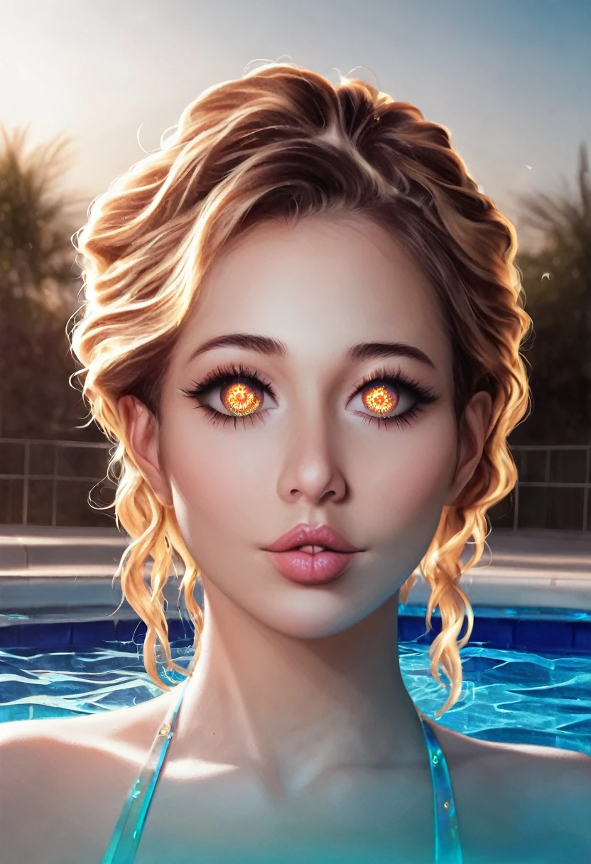 a brother and sister playing in a swimming pool, beautiful detailed eyes, beautiful detailed lips, extremely detailed eyes and face, long eyelashes, indian ethnicity, cute, full body view, 8k, hyperrealistic, volumetric lighting, intricate details, photorealistic, masterpiece, vibrant colors, studio lighting, sharp focus, physically-based rendering