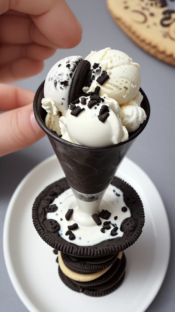 Ice cream with oreo cookie