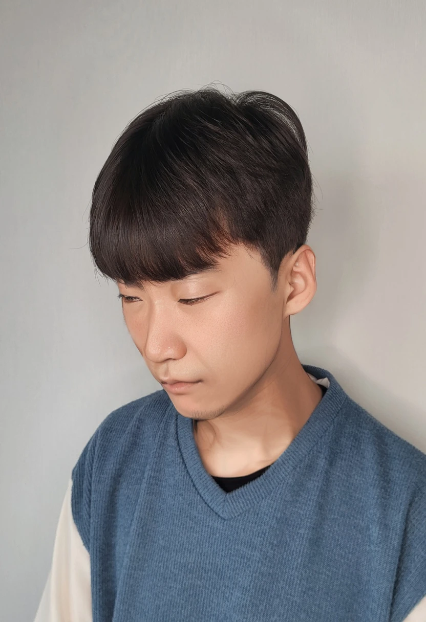 Best Quality, 8k, Masterpiece, (Portrait: 1.3), (photo realistic:1.4), (hyper realistic:1.4), Sharp Focus, looking at viewer, (smoother lighting:1.1), (increase cinematic lighting quality:0.9), realistic lighting, backlighting, light on face, ray trace, (brightening light:1.2), (Increase quality:1.4), sharp detail, (best quality real texture skin:1.4), finely detailed eyes, black_eyes, finely detailed face, 25 year old Korean man