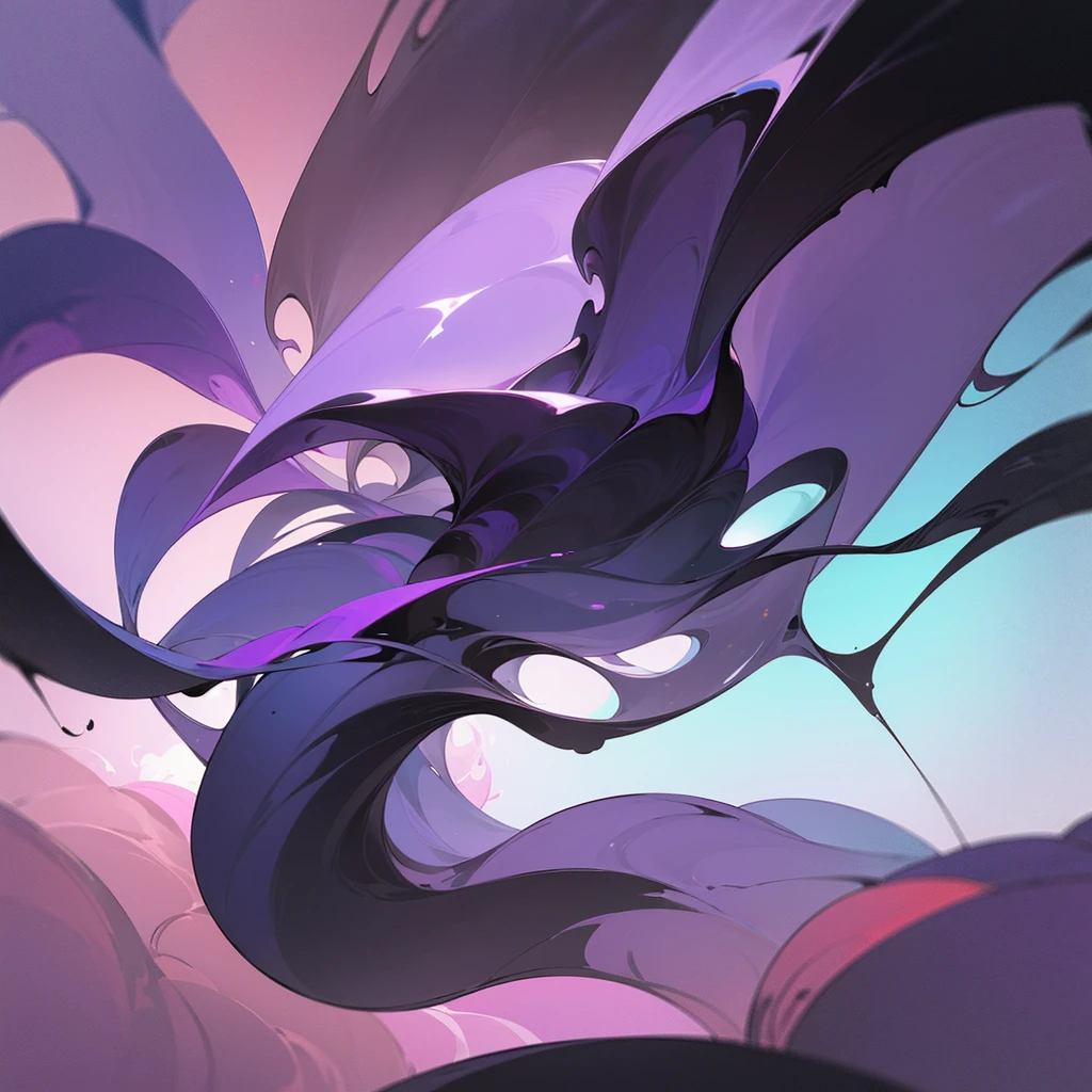 Design an image of purple smoke forming abstract shapes and figures. The smoke should flow smoothly and create interesting, fluid designs that captivate the viewer's imagination. Use gradients to enhance the depth and dimension of the smoke.