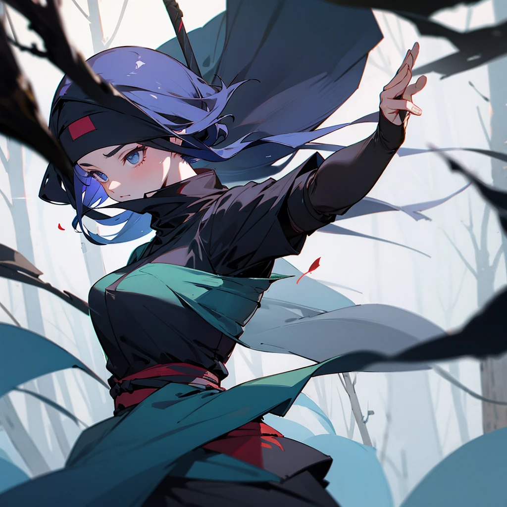 Ninja, girl, forest
