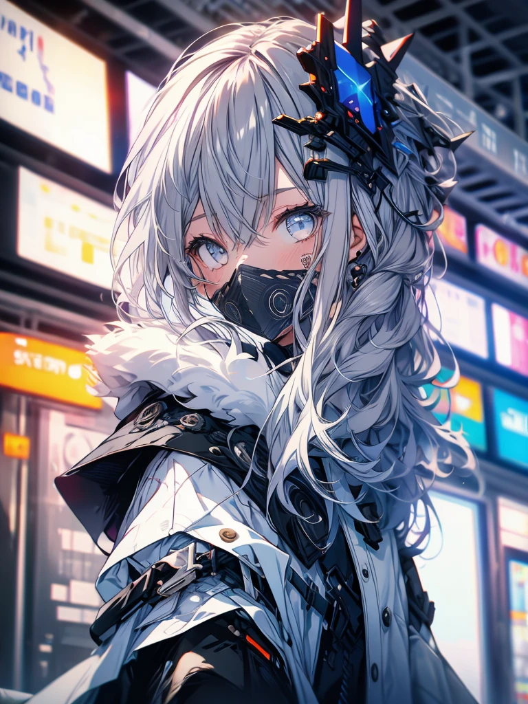 Girl, gray hair, smoking