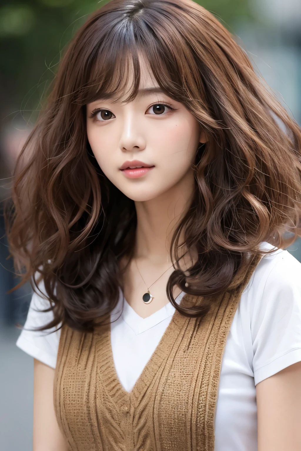 Korean Hair　woman　Curly Hair　
