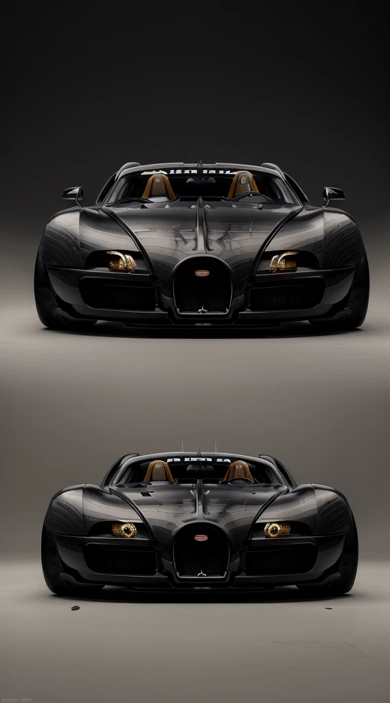 a 3/4 front view of ((futuristic Bugatti La Voiture Noire cyberpunk hotrod motorcycle)) (with glowing tires), at the parking lot,