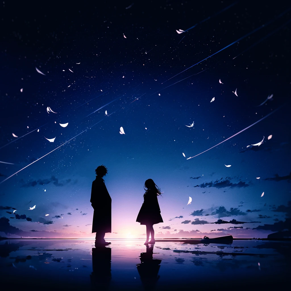 Cover concept：

The picture is dominated by soft and slightly melancholy tones.，Create a warm and slightly regretful atmosphere。The background can be a hazy city night scene or a gentle morning glow.，Symbolizes the passage of time and the subtle changes of emotions。

Central Element：

People silhouette：Center of screen，A silhouette of a man and a woman standing with their backs to each other。Their posture seems to want to get closer，But keep a certain distance，It implies the delicate and complex emotional state between the two people.。The silhouette of girls can be more delicate and soft，The boys were a little thoughtful and helpless.。

Light and shadow：Use light to cast interlaced shadows between two people，Create an illusion of &quot;fate comes and goes&quot;。The light can be warm or bluish，Add a sense of fantasy and nostalgia。

Detail embellishment：

On the ground beneath their feet，You can vaguely draw some scattered petals or fallen leaves，Symbolizes the brevity and evanescence of good times。
Next to the silhouette，You can lightly sketch a butterfly about to fly away or a fluttering feather.，It implies the lightness and unpredictability of this emotion.。
男生Next to the silhouette，A half-opened book or an unsent letter can be placed，Symbolizes inner monologue and unspoken feelings。