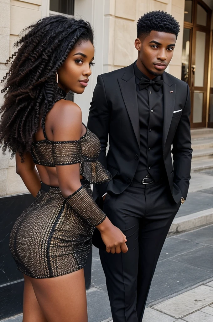 A black boy in a lady and gorgeous outfit