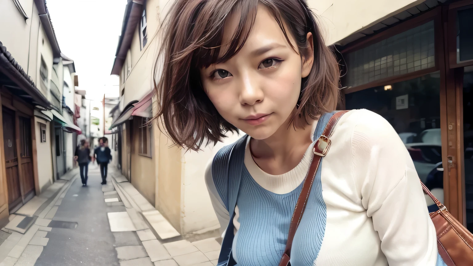 Tokyo Street、Walking the streets3Women from people、Boyish Woman3people、the wind is strong、(Realistic、Like a photograph、Live Action、8k, Realistic, RAW Photos, Best image quality: 1.4), Single-lens reflex camera、RAW Photos, Highest quality, Realistic, Highly detailed CG Unity 8k wallpaper, Written boundary depth, Cinematic Light, Lens flare, Ray Tracing, Realistic background、(A fitted mini T-shirt:1.4、Abdominal muscles、Leather jacket、Black skinny pants:1.4、Big Breasts)、(The strap of the bag passes between the chest、paisla、Shoulder bag)、((Silver Inner Color Hair:1.1))、Cute Japanese Band Girls、((whole body:1.5))、(short hair:1.2、My hair flutters in the wind:1.5)、I like that style、stylish、Very detailed、Pay attention to the details、Perfect outfit、(White skin)、Beautiful feet:1.1、View from the front、Accurate Arm、Meet on a street corner、Super detailed face