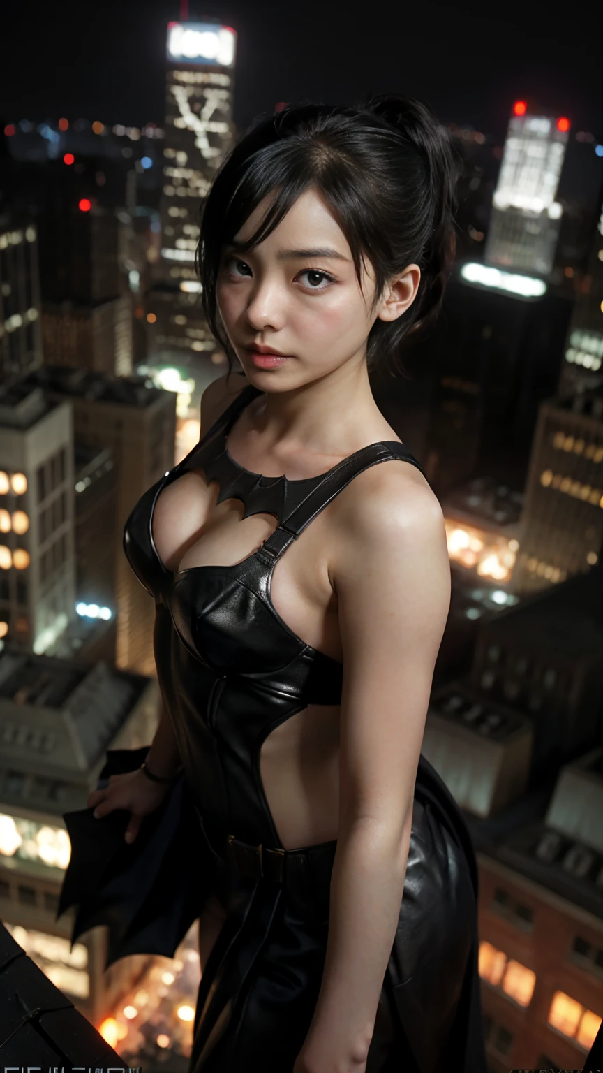 ((masterpiece, Highest quality, High resolution, Realistic, to be born, 8k wallpaper)),((jennifer・Connery:1.4)),Beautiful woman,Delicate depiction, (Huge and stunning goddess shot,From above, Very hot and sexy, Great beauty, Perfect balance, Beautiful body, Slim body beauty: 1.4), 夜の街のスカイラインを見下ろす屋上に立つBatman, Gotham city background, nighttime in Gotham city, Gotham city, 映画Batmanから, Gotham city double exposure, Gotham city style, Batmanのフィルムスチル, metropolis filmic Gotham city, サイバーパンクBatman, Batman映画の静止画, Batman映画ではスチルシネマティック, Gotham setting, Batman, Gotham,