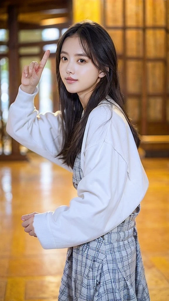 Features of appearance:
Year: Appearance: late 20s to early 30s: There is natural beauty、Hair that gives a gentle impression: that'long、Slightly wavy、Has a soft texture。Has a natural luster、Skin with detailed expression: Smooth and、Has a natural texture。Facial expressions that realistically reproduce natural shadows and skin texture: Calm and、There are signs of a smile、Friendly height and build: He is of averYear height and body type、バランスの取れたプロポーションを持つ
clothingと髪型:
clothing: Although it is casual wear, thatは洗練されている.、Emphasize her personality。Warm colors and designs、A hairstyle that exudes natural charm: natural wavy long hair、It is soft and light。The overall hairstyle is simple yet elegant..:
Emphasizing friendliness and naturalnesake it attractive and memorable。From her facial expressions and poses、Reproduces realistic texture down to the smallest detail、Exudes confidence and inner beauty。.、Give a sense of reality。Hair and clothing texture、Skin expression etc..、Attention to detail