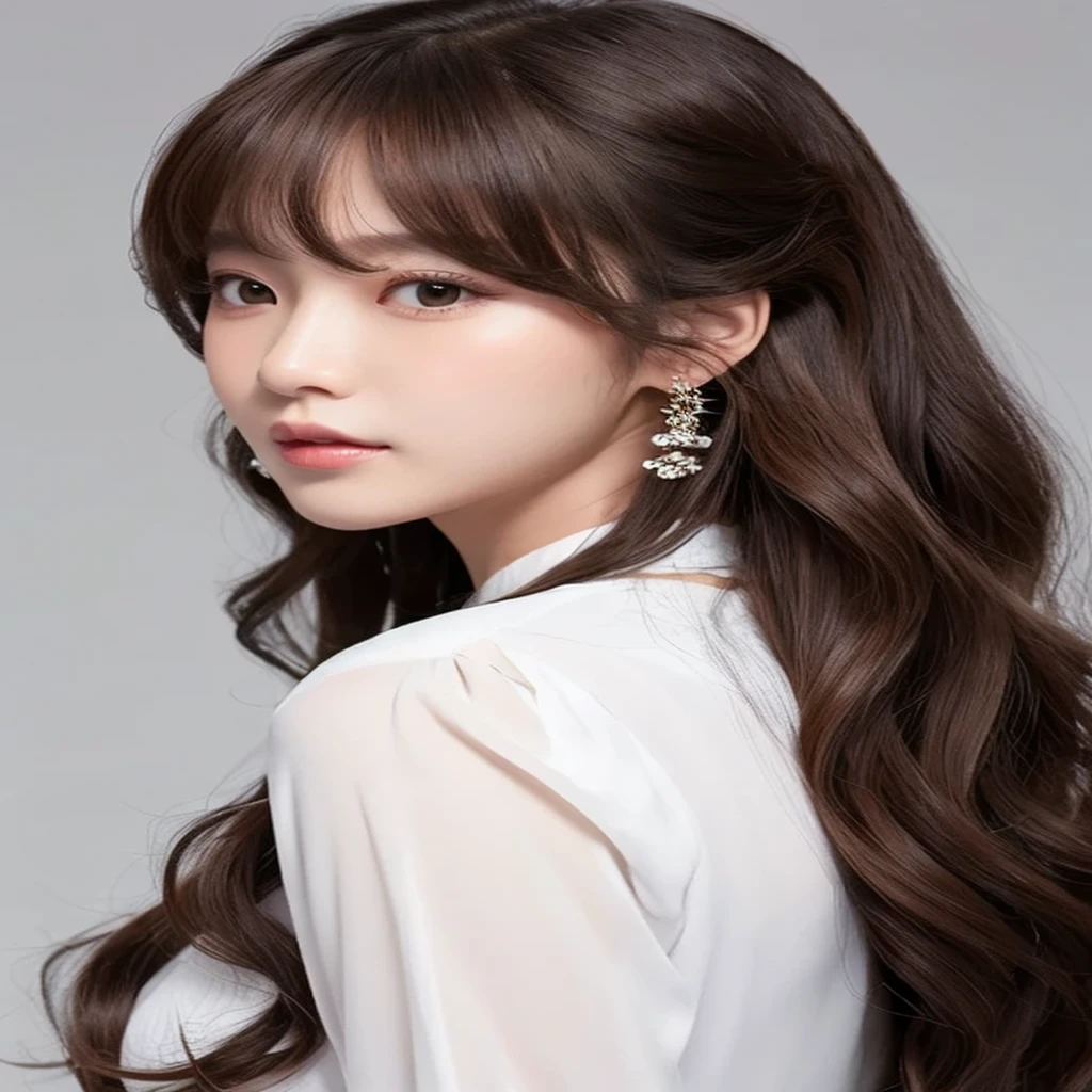 Korean Hair Long Hair woman curl
White background Stylish