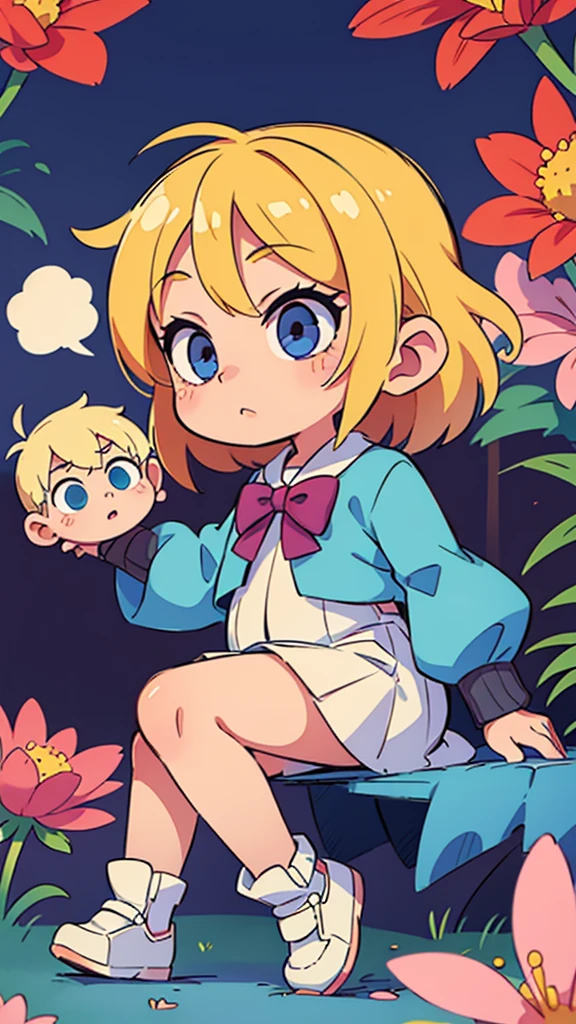 (女の子のbaby一人)、Highest quality、Blonde、(baby:1.4)