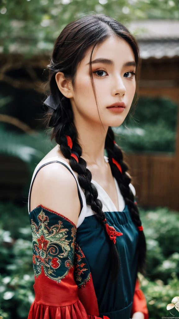 ( masterpiece, top quality, best quality,8k,years old girl,ultra detailed,raw photo:1.5),(photorealistic:1.4), (cinematic lighting), PerfectNwsjMajic, , Surrealism, UHD, ccurate, Super detail, textured skin, High detail, Best quality, dynamic angle, White skin,[Beautiful blue eyes], high nose,(1girl),(good anatomy:0.5)), Dreamy atmosphere,expressive brush strokes, mystical ambiance, Artistic interpretation, a whimsical illustration,dark, Subtle colors and tones, mystical aura, niña02, photographed on a Nikon Z7 II mirrorless camera,120 mm F/4 Wide angle
girl02, 1girl, solamente, Cabello largo, Mirando al espectador, cabello negro, mangas largas, braid
A woman in a white dress and a black braid with a blue and red pattern at the neck, Chen Lu, Moda Art Nouveau bordada, Un retrato de personaje, aestheticism,
A woman wearing a black top and a red scarf with a red and white design at the neck, Chen Jiru, Moda Art Nouveau bordada, A silkscreen, cloisonnismo
La mejor calidad, Obra maestra, Ultra detallado, Disparo de vaquero, afluente, 3dmm, boceto a tinta, tinta de color, renderizado de tinta, Renderizado de octanaje, Pasteles, papel de arroz, 1girl, hermosos ojos detallados, (Peinado alternativo), Cabello ultra detallado, elegante, (encantador), (delicado), bonita, Lindo, vestido de encaje, en el centro del marco, cadencia, fantasy, Mirando al espectador,((upper body))