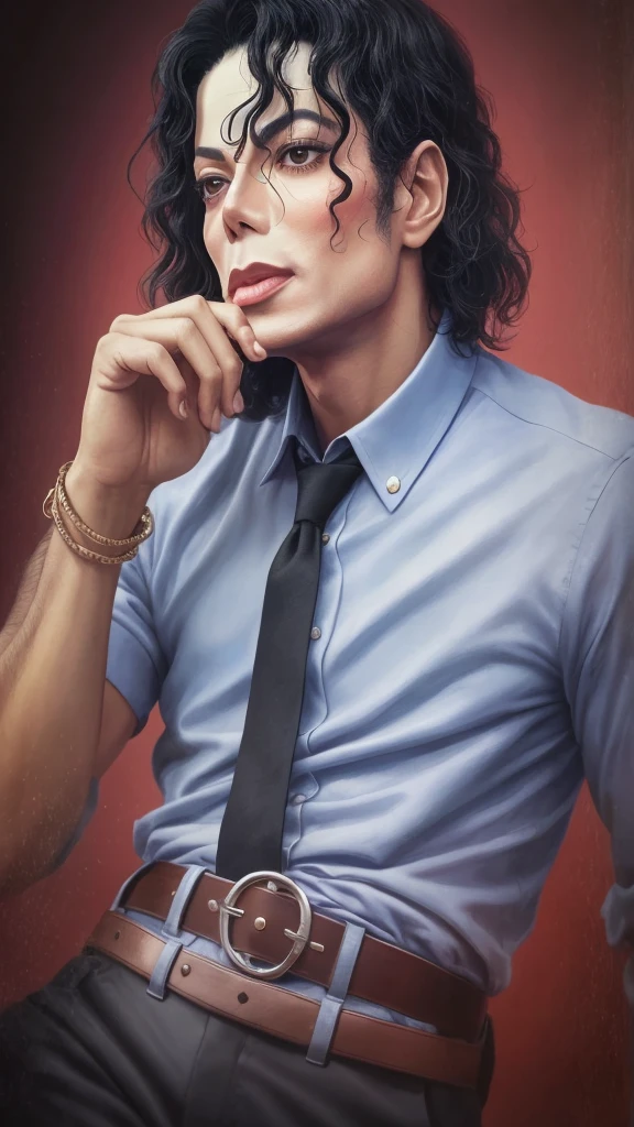 Michael jackson, Styling images, High quality UHD, Realistic style, Photo Style, Camera AR7 -- Size 1:1. --auto --s2 smile, Open your mouth, Anatomically correct, Highest quality, accurate, masterpiece, Ukiyo-e, 