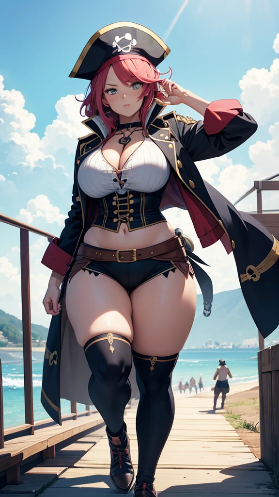 Plus size anime pirate walking away