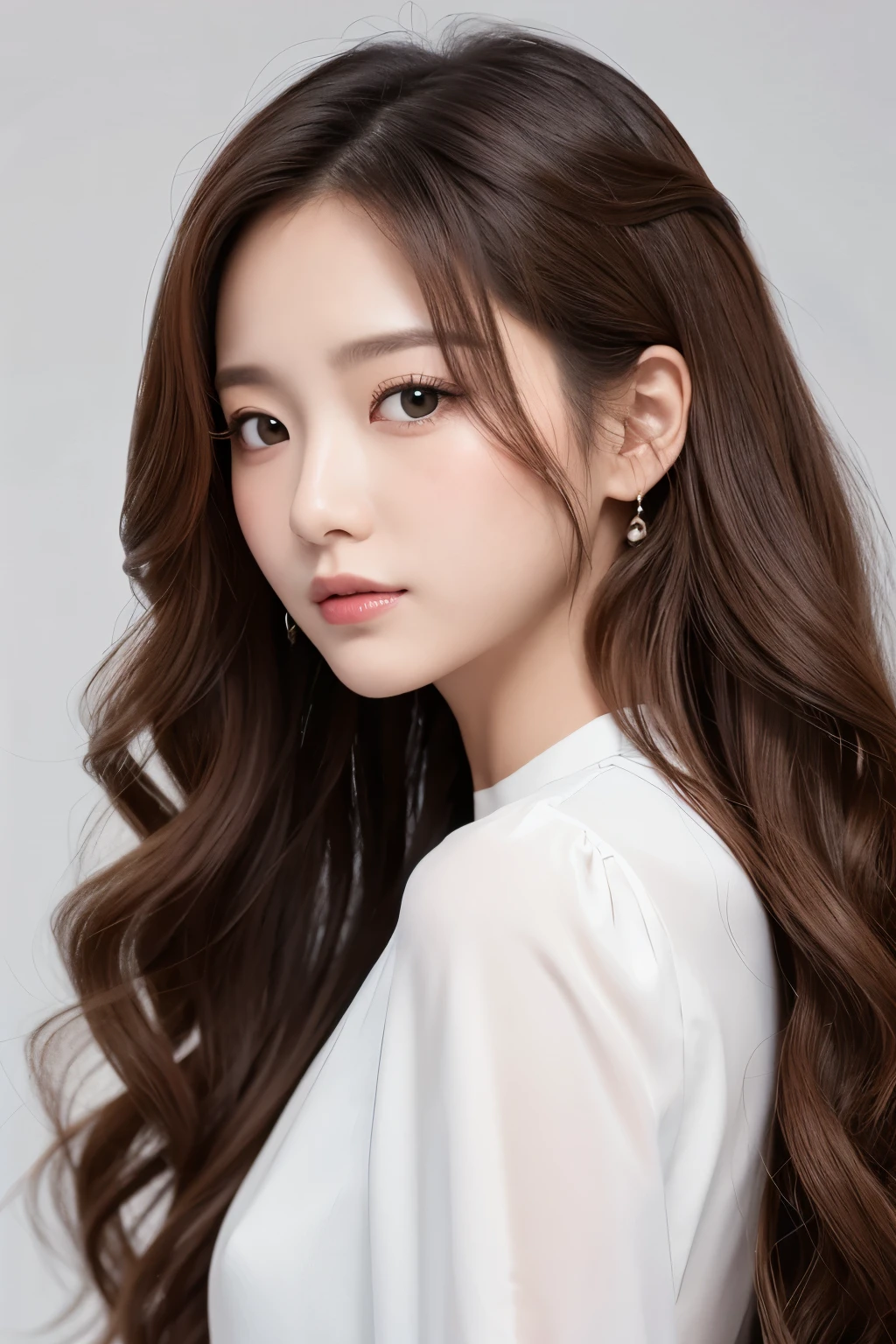 Korean Hair Long Hair woman curl
White background Stylish