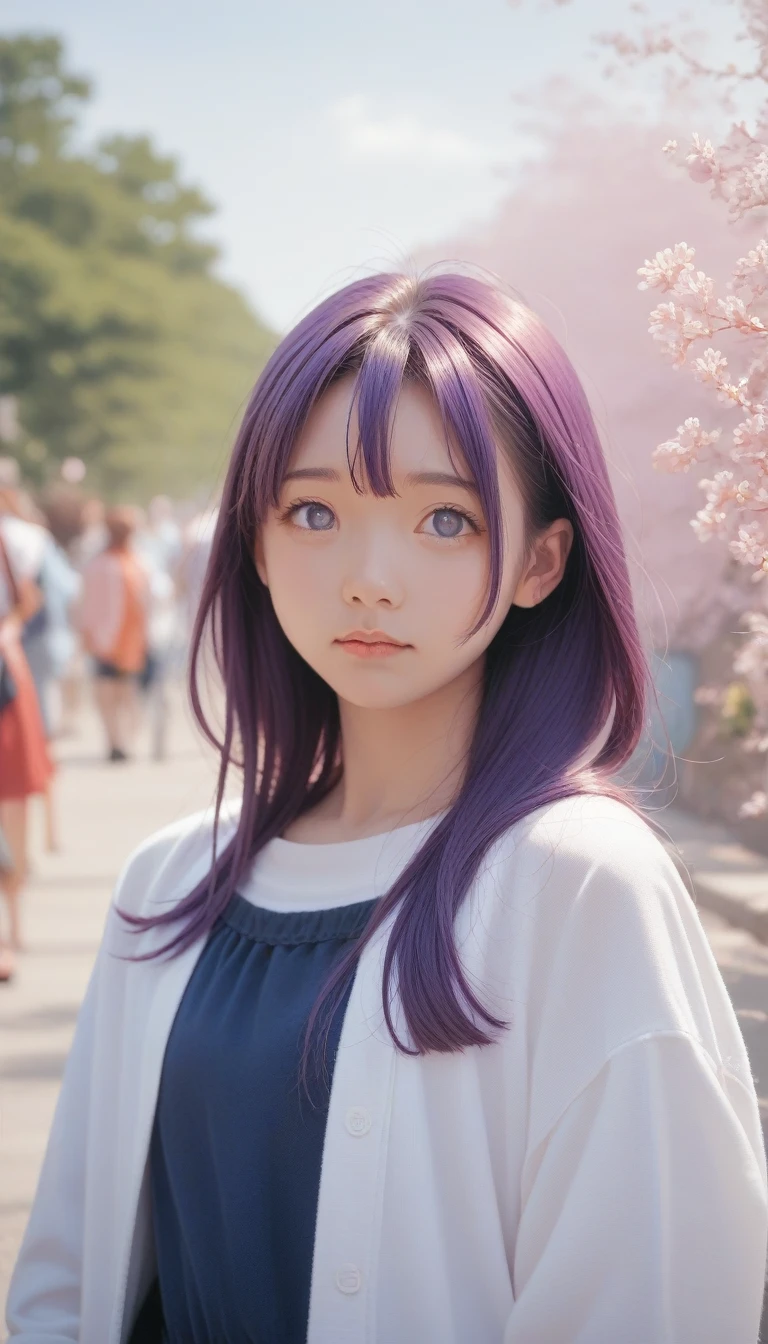 score_9_up, score_8_up, score_7_up, score_6_up,high resolution, masterpiece,Ma Kirito Sakura,destiny, Purple Hair, Solitary, 1 Girl,external,Detailed background, Delicate eyes,