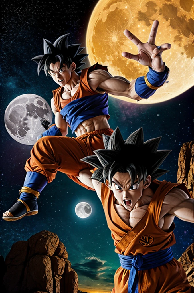 Goku en la luna